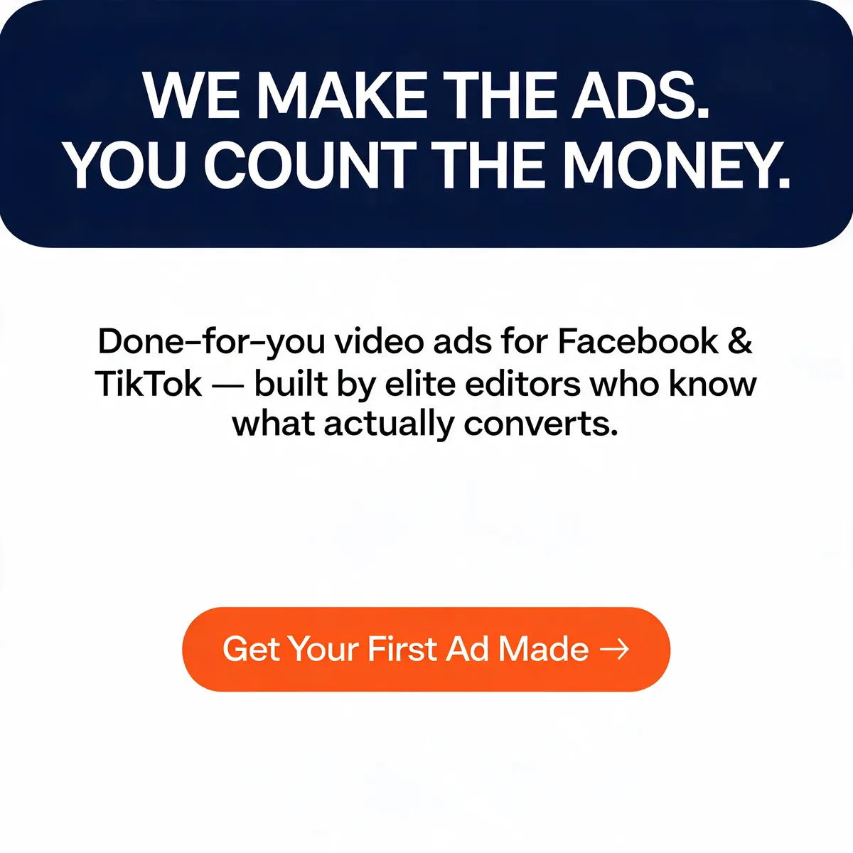 We Make The Ads. You Count The Money. — KillerCreatives Facebook & TikTok video ad creative #1