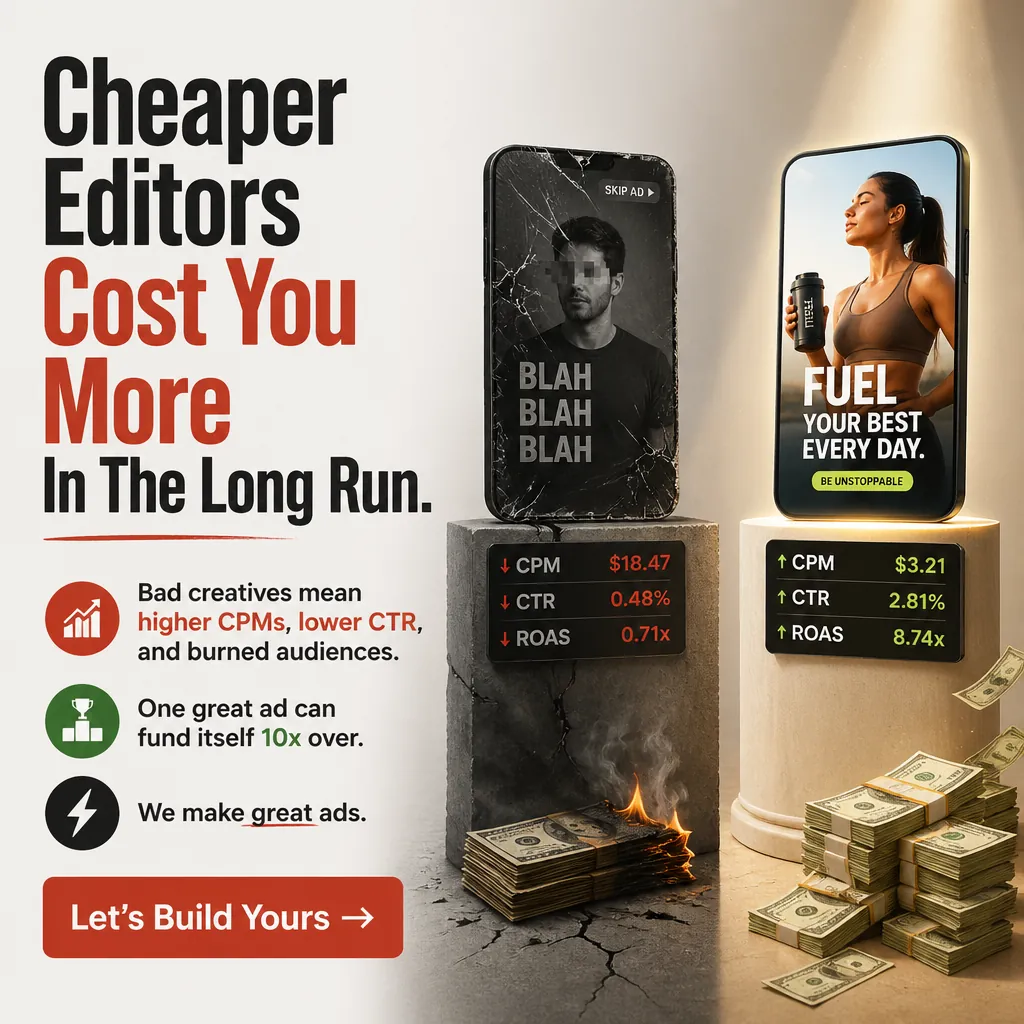 Cheaper Editors Cost You More In The Long Run. — KillerCreatives Facebook & TikTok video ad creative #3