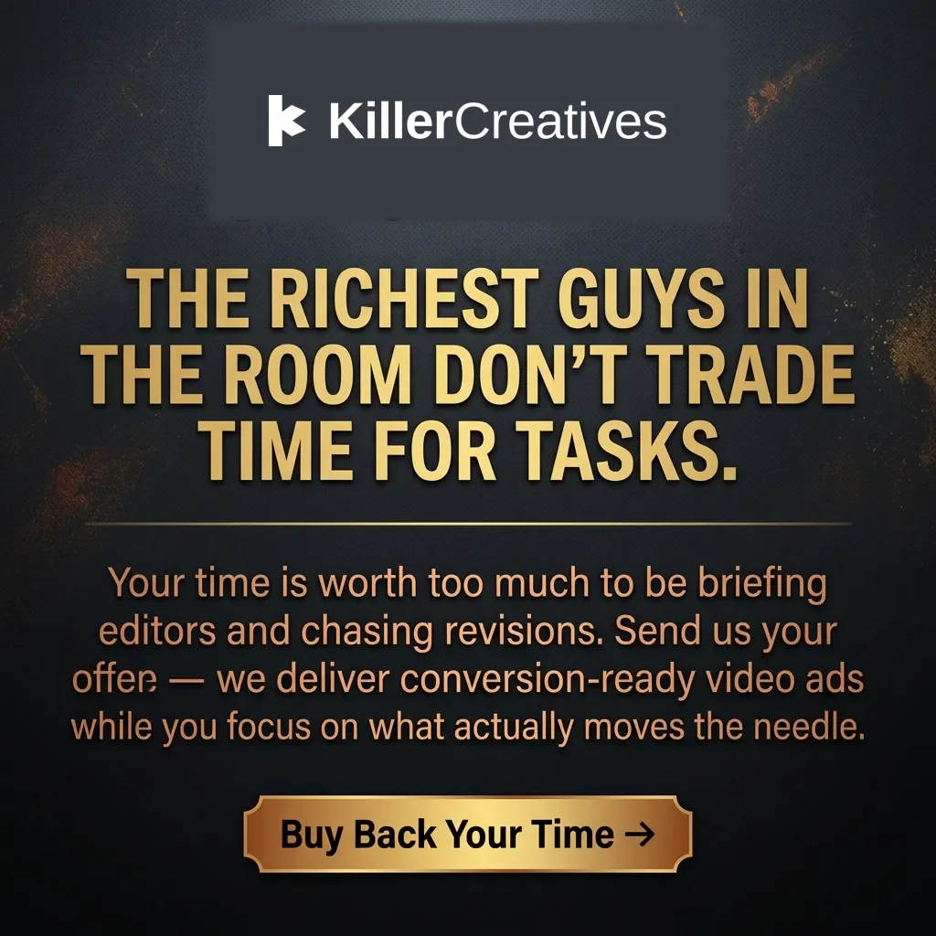The Richest Guys In The Room Don't Trade Time For Tasks. — KillerCreatives Facebook & TikTok video ad creative #2